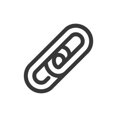 Minimalist Chain Link Icon: Bold Outline on White Background
