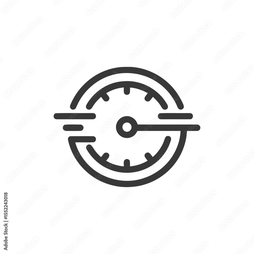 Poster minimalist speedometer icon: sleek design for performance and velocity