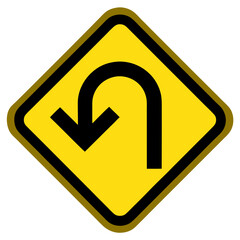 yellow road sign
