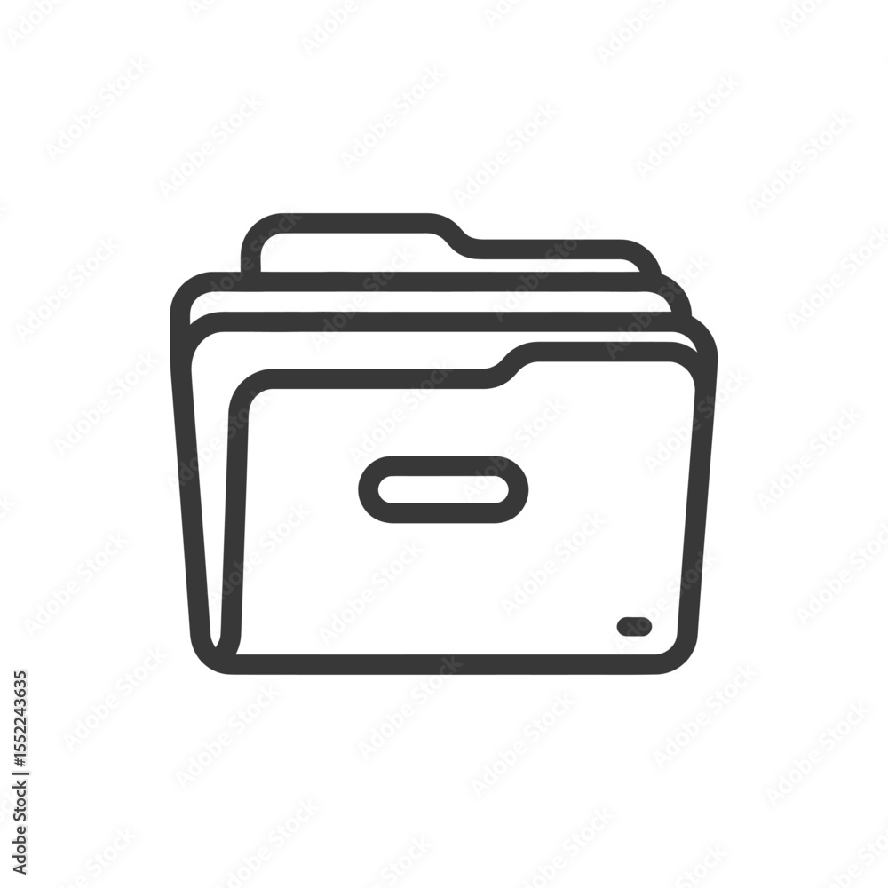 Poster minimalist folder icon: clean line art for data storage