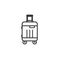 Obraz premium Minimalist Suitcase Icon: Travel, Luggage, and Adventure Symbol