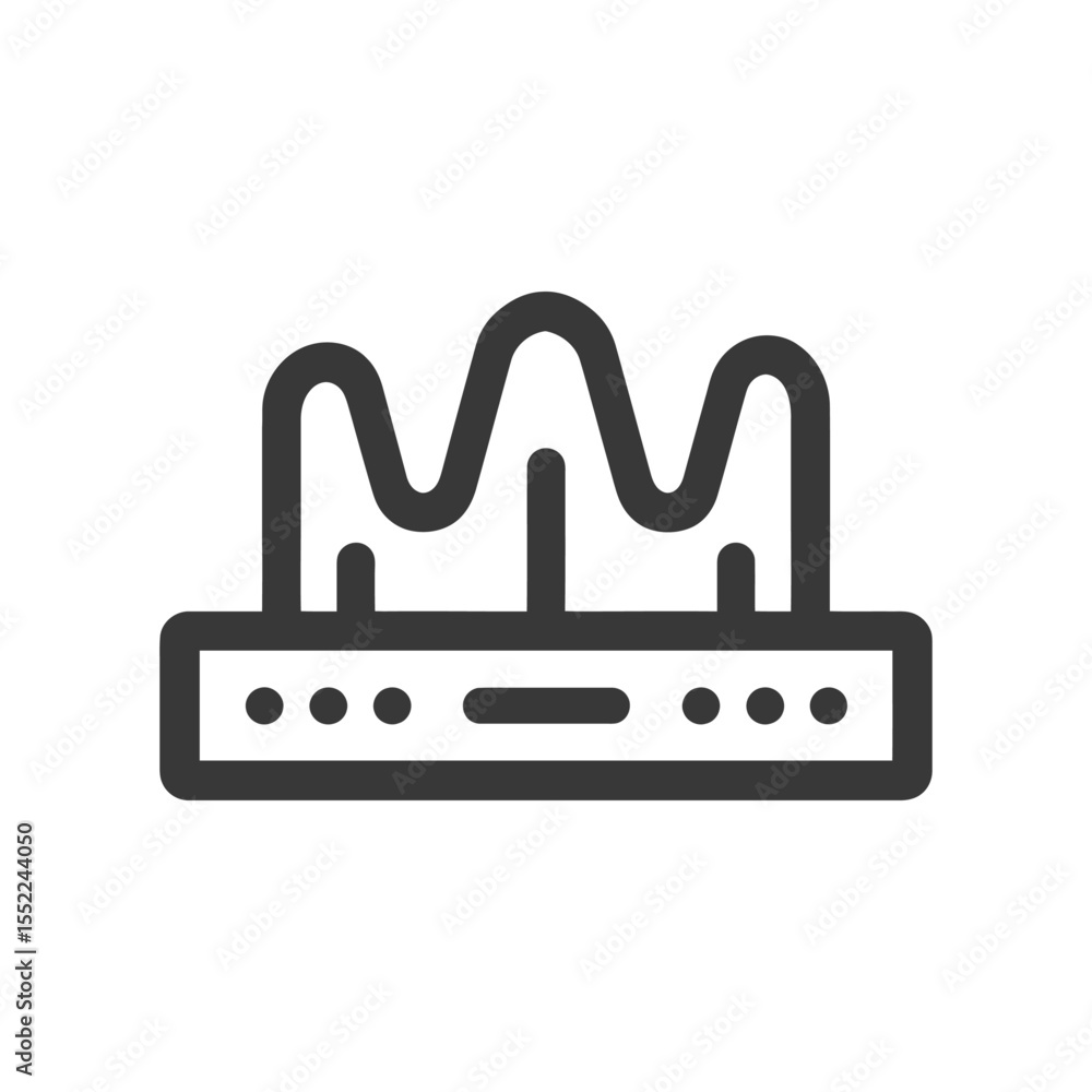Poster stylized equalizer icon with rounded lines and control panel details