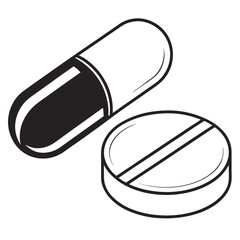 vector illustration of a pill