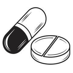 vector illustration of pills