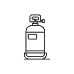 Minimalist Line Art: Oxygen Tank Icon on White Background