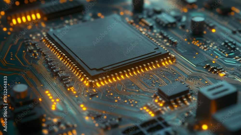 Aufkleber a detailed image of a computer motherboard's inner workings