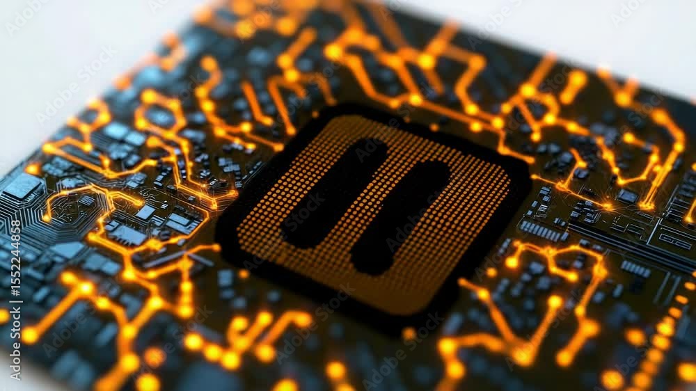 Fototapete close-up of a printed circuit board featuring a unique serial number