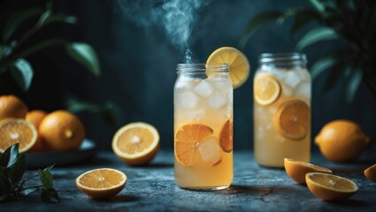 Orange Lemonade with empty copy space for text
