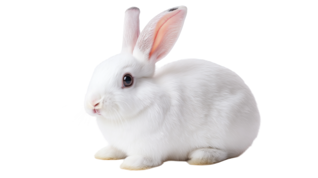 white rabbit isolated on white background , transparent png 