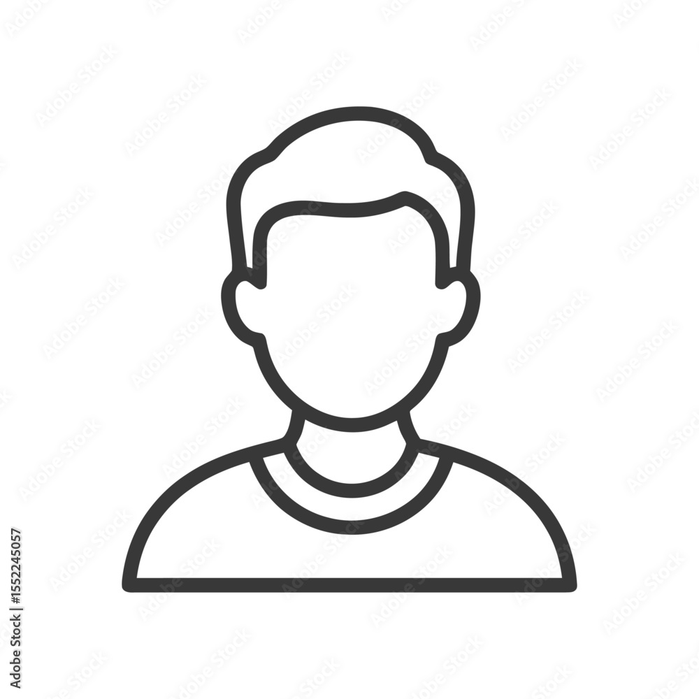 Poster minimalist man icon: faceless figure with simple outline design