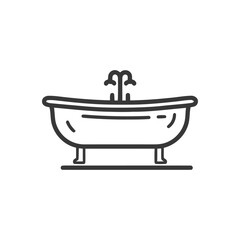 Elegant Bathtub Icon with Classic Clawfoot Design and Faucet Detail