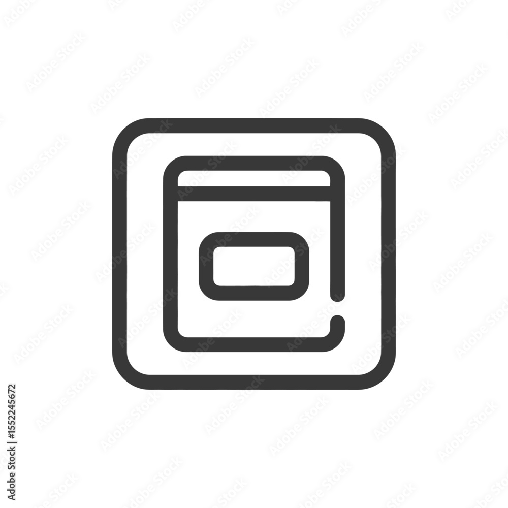 Fototapete minimalist browser window icon with rounded corners and bold outline
