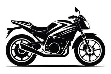 Obraz premium Bold Black Motorcycle Illustration, Modern Styling, HighPerformance Design, Sleek Lines and Detailed Silhouette