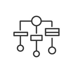 Flowchart Icon: Simple Diagram with Circle and Rectangle Nodes