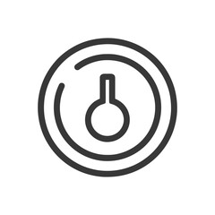 Minimalist Round Keyhole Icon with Bold Outline on White Background