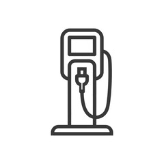 Electric Vehicle Charging Station Icon, Modern Outline Style, Sustainable Transport