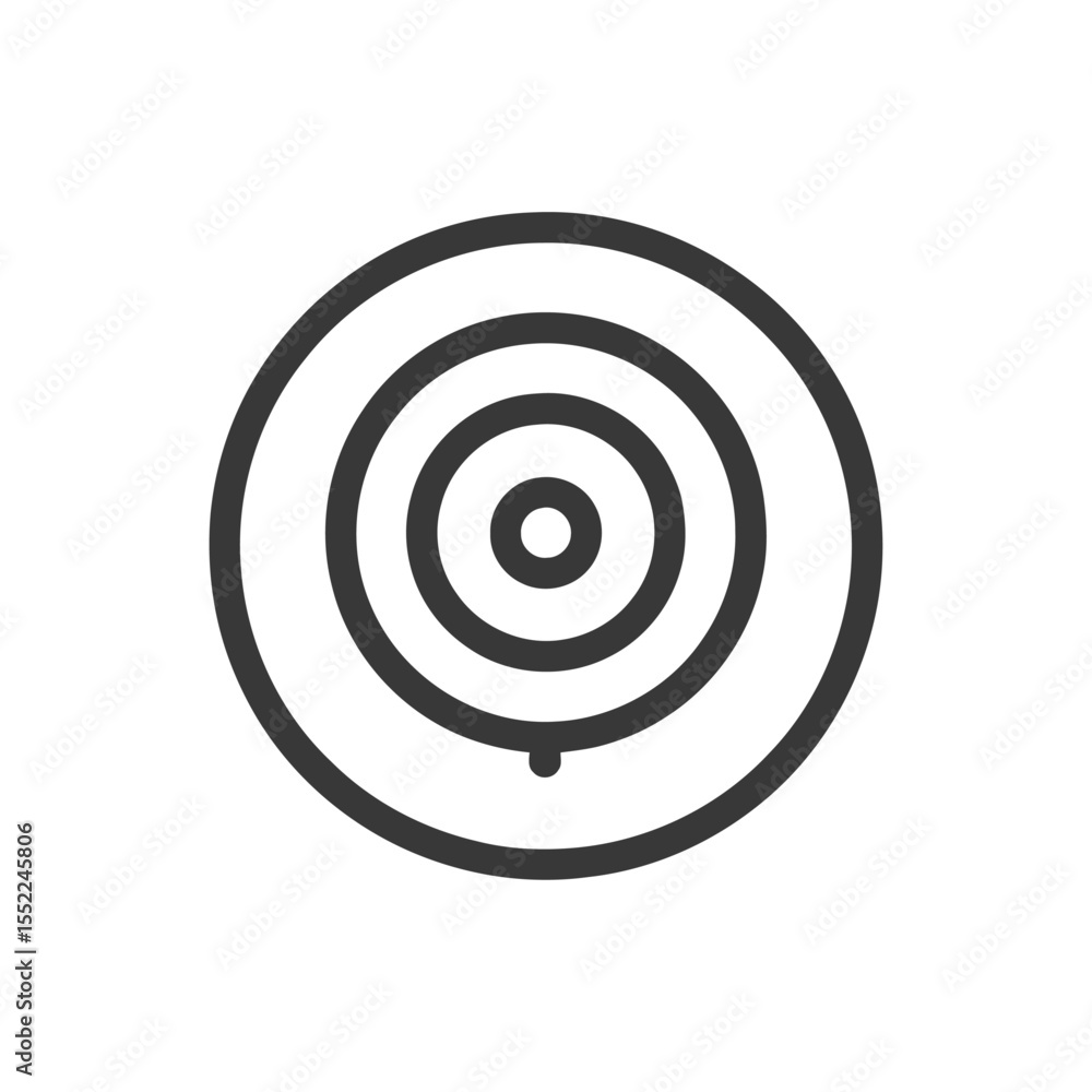 Aufkleber minimalist target icon: concentric circles with precise line work on white