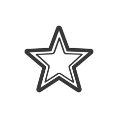 Obraz premium Double-Lined Star Icon: Bold Outline, Minimalist Design on White Background