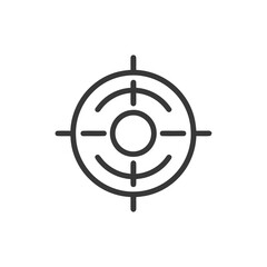 Obraz premium Minimalist Target Icon: Concentric Circles and Crosshairs on White Background