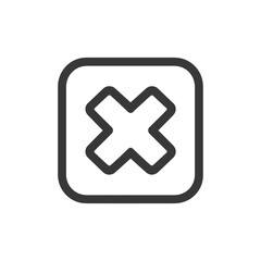 Obraz premium Bold Cross Mark Icon in Rounded Square Frame, Minimalist Design