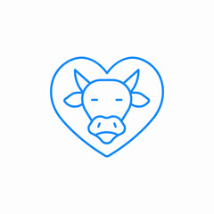 cow heart icon sign vector