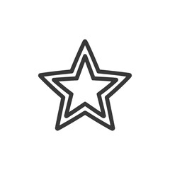 Obraz premium Double Outline Star Icon: Minimalist Design on White Background