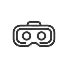 Minimalist VR Headset Icon: Bold Outline on White Background, Technology Concept