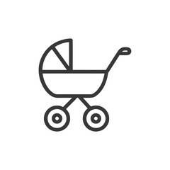 Minimalist Baby Stroller Icon: Clean Line Art Design