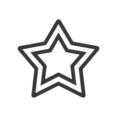 Obraz premium Double-lined Star Icon: Simple, Modern, Geometric Design on White Background