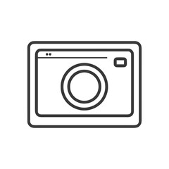 Minimalist Camera Icon: Clean Line Art Photography Symbol