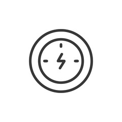Lightning Bolt Clock Icon: Modern Energy Time Symbol