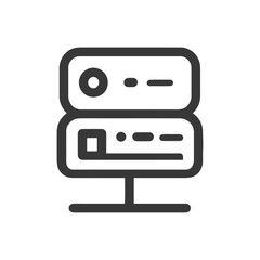 Fototapeta premium Server Rack Outline Icon: Data Storage, Network Infrastructure, and Computing Technology