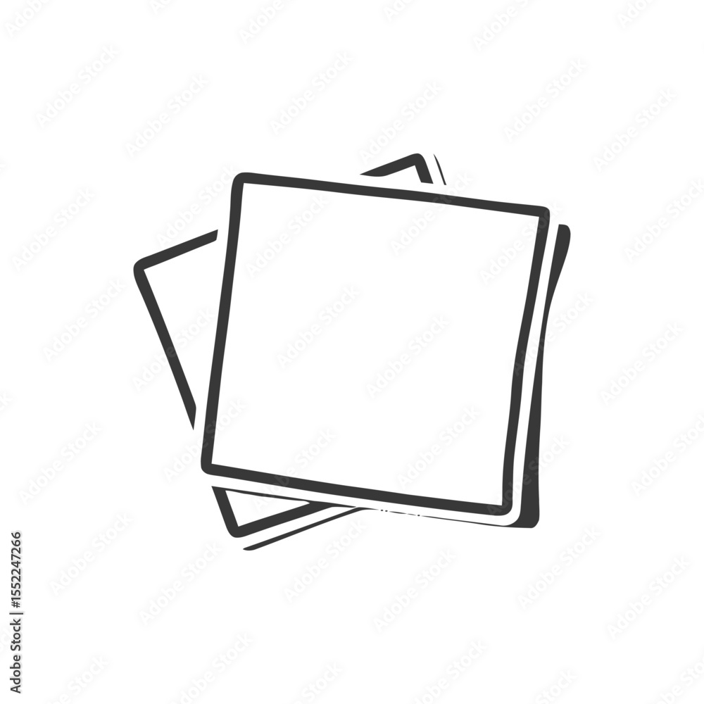 Aufkleber stacked square frames: minimalist design with overlapping borders and clean aesthetic
