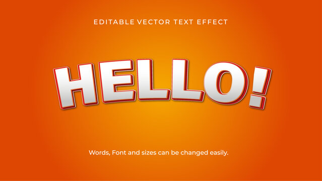 Editable hello text style effect - Lords text style theme