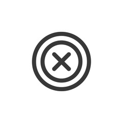 Obraz premium Double Circle with Cross Icon: Simple Graphic Symbol on White Background