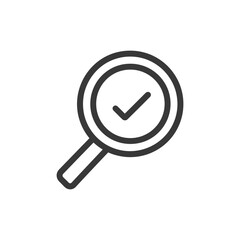 Magnifying Glass with Check Mark: Verification and Approval Icon