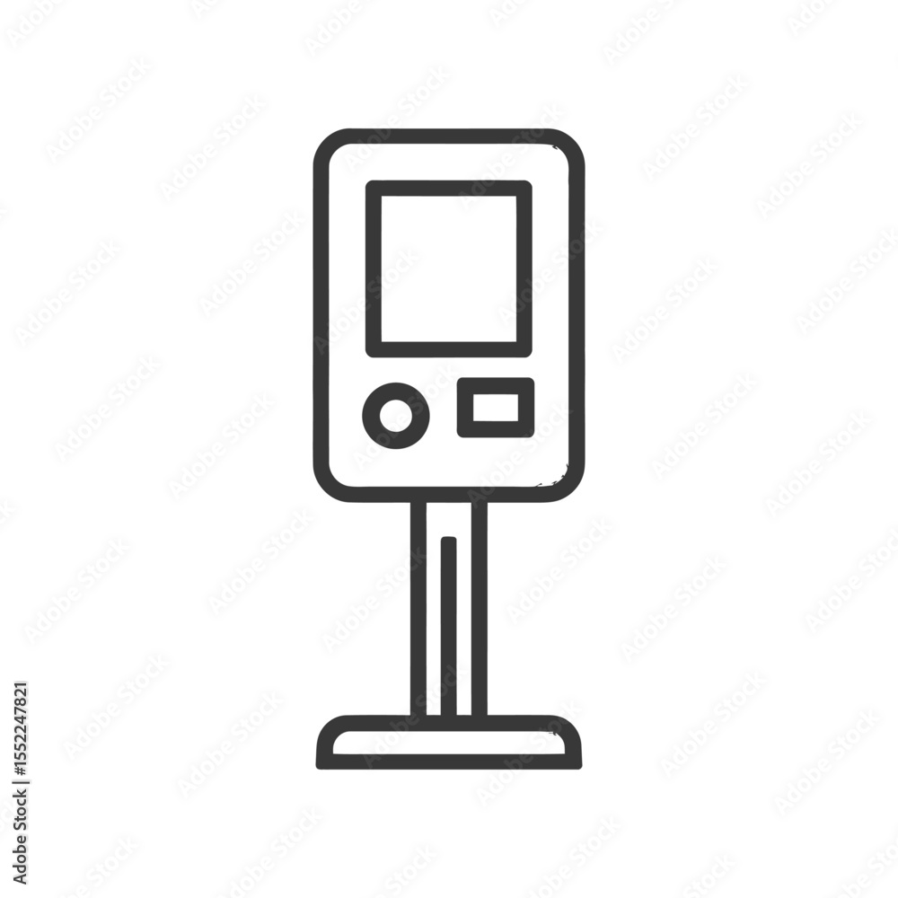 Poster isolated kiosk icon: modern, minimalist design with clean lines and simple shapes