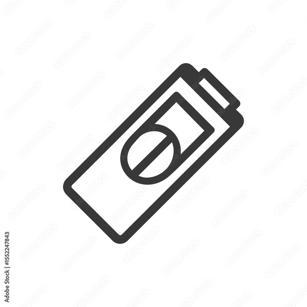 Poster minimalist usb drive icon with rounded edges and circle detail