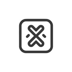 Obraz premium Abstract Rounded Square with Interlocking X Design in Dark Gray