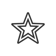 Double-Lined Star Icon: Modern, Minimalist Design on White Background