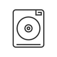 Minimalist Hard Drive Icon: Clean Line Art for Data Storage