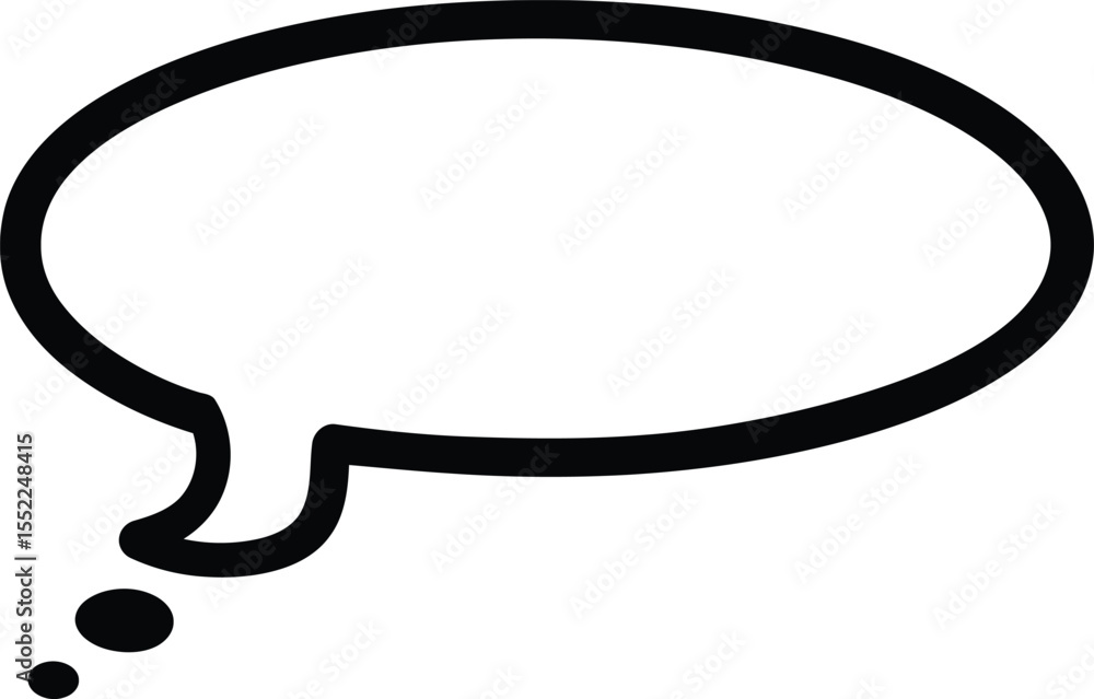 Poster oval thought bubble outline with dots - ai generative