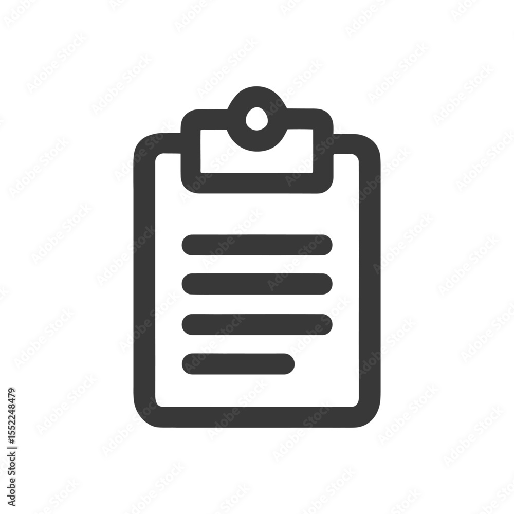 Poster minimalist clipboard icon with rounded lines and clean design