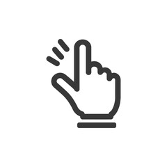 Obraz premium Clicking Hand Icon: Bold Line Art with Action Indication
