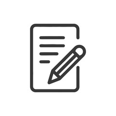 Fototapeta premium Simple Line Icon of Document with Pen, Minimalist Design