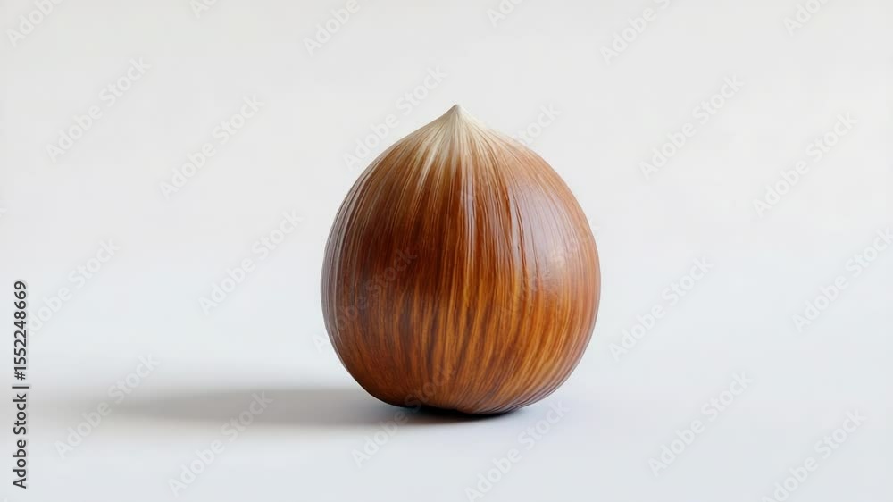 Poster a single onion sitting on a white surface
