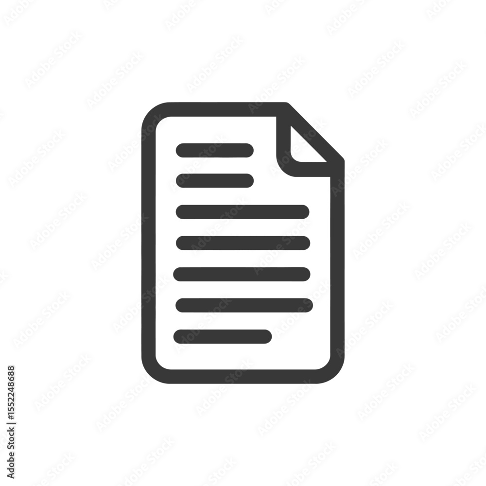 Aufkleber minimalist document icon with folded corner and text lines