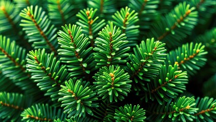 Bright green pine needles in a cluster