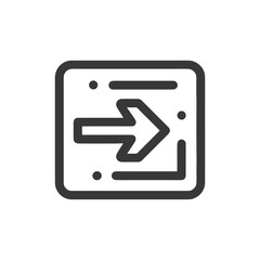 Minimalist Login Icon: Arrow Entering Rounded Square with Dots