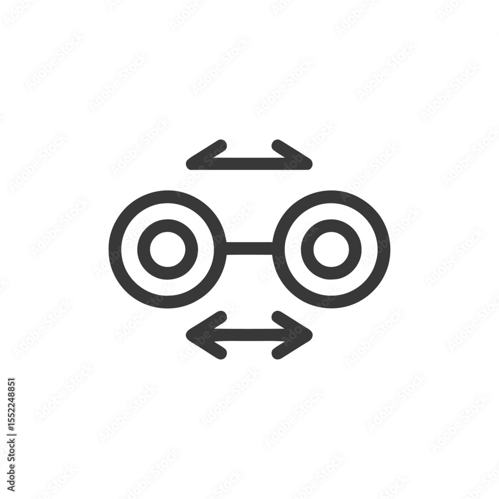 Aufkleber interconnected circles with arrows: a minimalist icon of exchange and connection